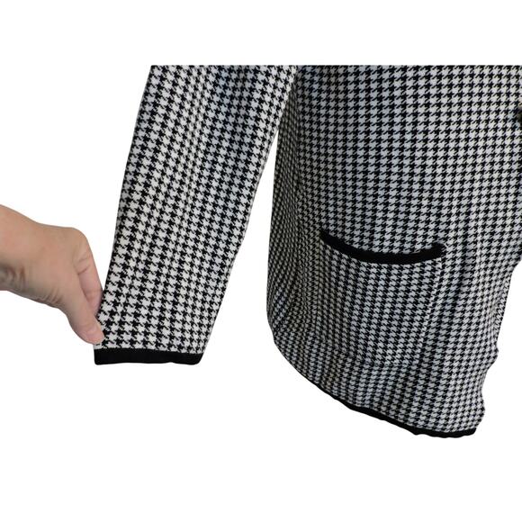 Lauren Michelle Houndstooth Cardigan Detachable Fur Collar - Picture 2 of 7